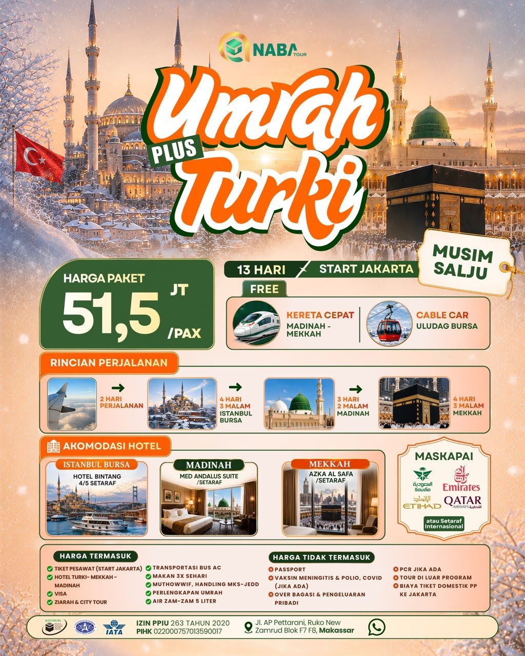 Ilustrasi paket Paket Umrah Plus Turki